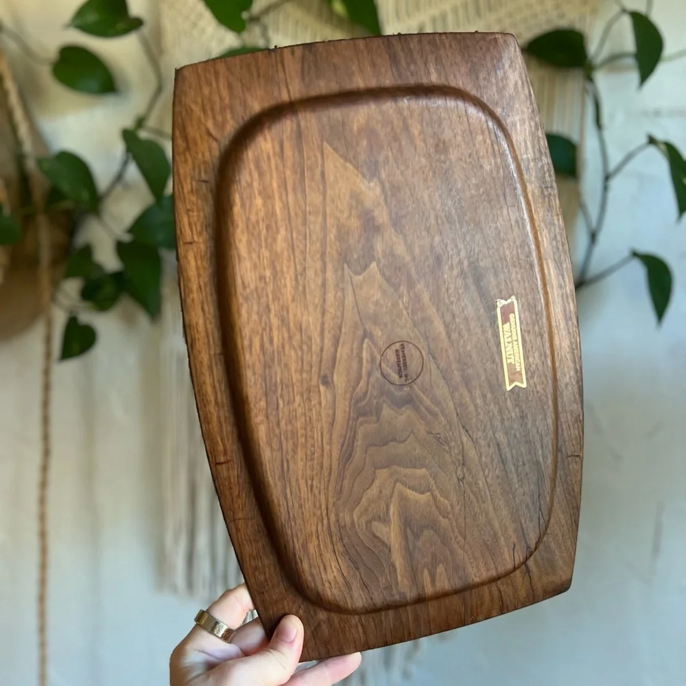 Vintage WEAVEWOOD Solid Walnut Serving Tray – Genuine American Walnut – MCM
